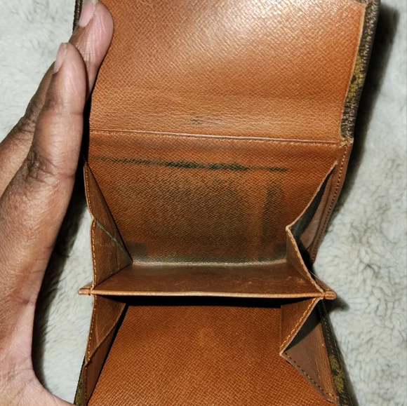 LOUIS VUITTON MONOGRAM CANVAS DOUBLE SNAP VINTAGE  WALLET ! - Picture 10 of 16